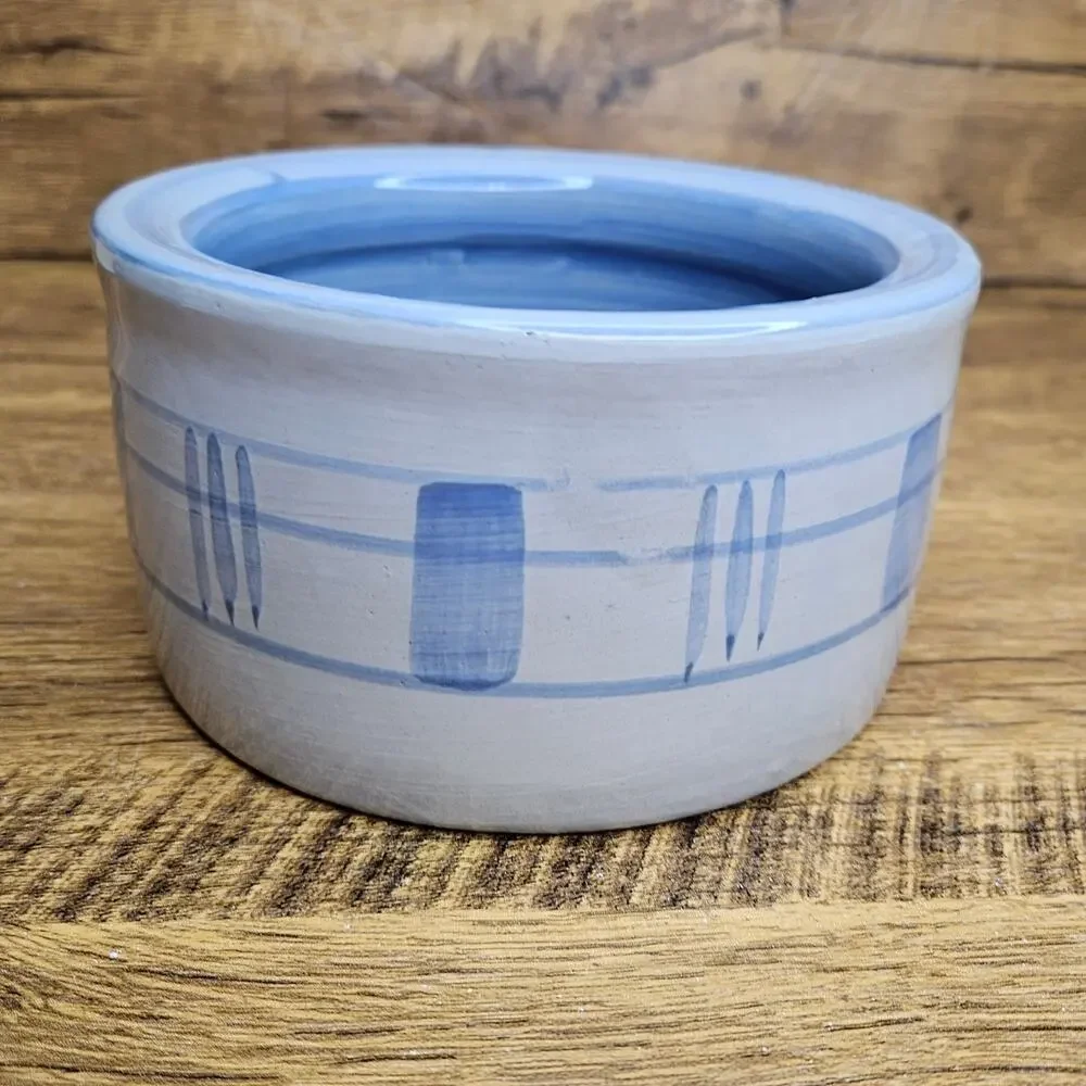 Louisville Stoneware Pottery Blue Grey small mixing cereal soup bowl